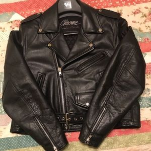 Leather riding jacket